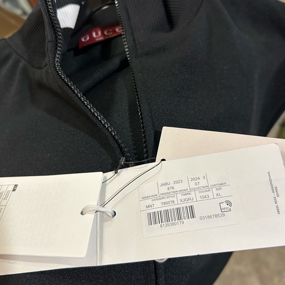 Men's Gucci embroidered logo technical jersey, zip jacket size XL made in Italy - Picture 6 of 14